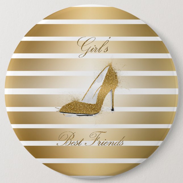 Pretty High heels shoe “Girls best Friends” Pinback Button (Front)