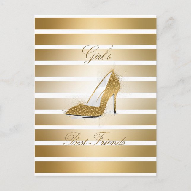 Pretty High heels shoe “Girls best Friends” Postcard (Front)