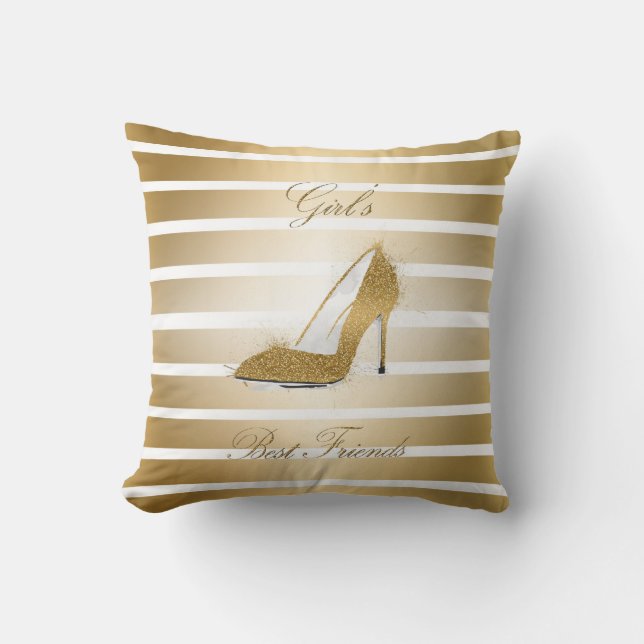 Pretty High heels shoe “Girls best Friends” Throw Pillow (Front)