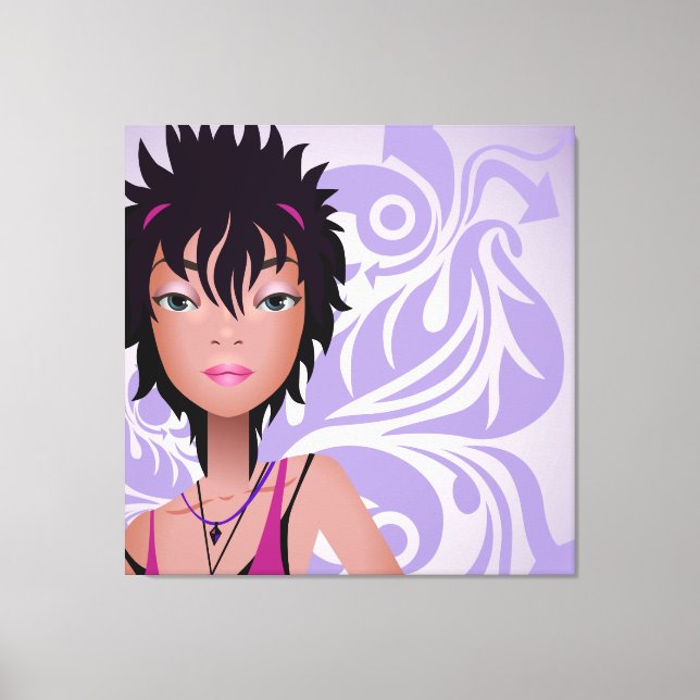 Pretty Hip Girl  Wrapped Canvas Print (Front)