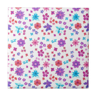 Pretty Hippy Flower-Power Ceramic Tile