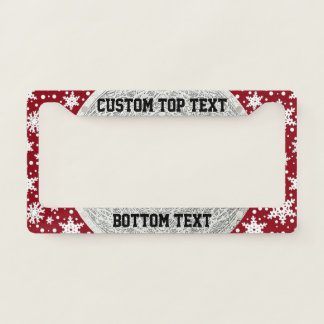 Pretty Holiday Christmas Snowflakes License Plate Frame