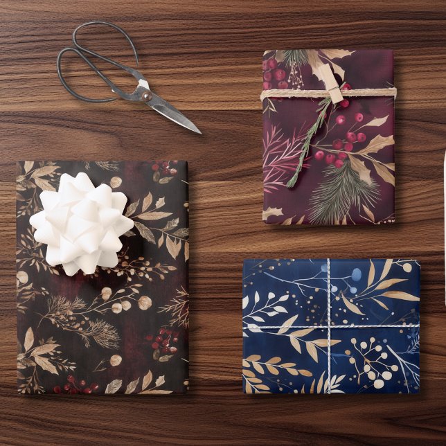 Pretty Holiday Foliage Christmas Wrapping Paper Sheets (Creator Uploaded)
