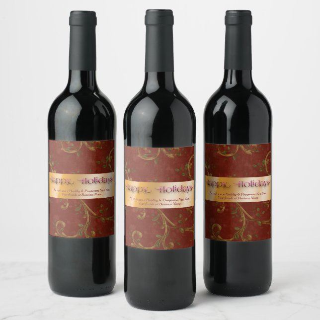 Pretty Holiday  Wine Label (Bottles)