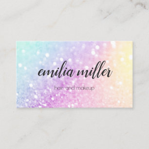 Pretty Holographic Glitter Girly Glamorous Business Card