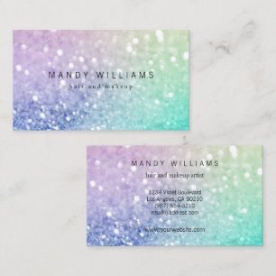 Pretty Holographic Glitter Girly Glamorous Business Card