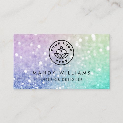 Pretty Holographic Glitter Girly Glamorous Business Card