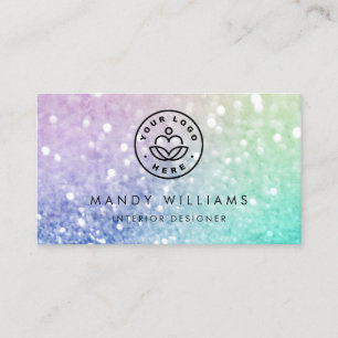 Pretty Holographic Glitter Girly Glamorous Business Card