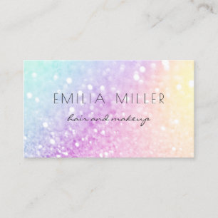 Pretty Holographic Glitter Girly Glamorous Business Card