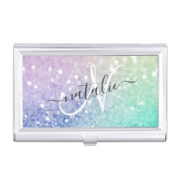 Pretty Holographic Glitter Girly Glamorous Business Card Case
