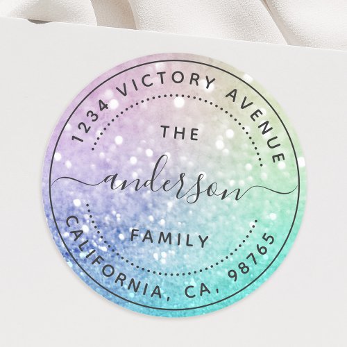 Pretty Holographic Glitter Girly Glamorous Classic Round Sticker