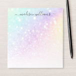 Pretty Holographic Glitter Girly Glamorous Notepad<br><div class="desc">Easily personalize this elegant colorful bokeh glitter pattern with your custom details.</div>