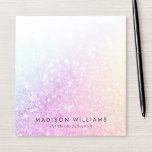 Pretty Holographic Glitter Girly Glamorous Notepad<br><div class="desc">Easily personalize this elegant colorful bokeh glitter pattern with your custom details.</div>