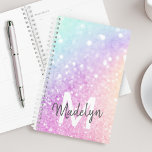 Pretty Holographic Glitter Girly Glamorous Planner<br><div class="desc">Easily personalize this elegant colorful bokeh glitter pattern with your custom details.</div>