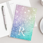 Pretty Holographic Glitter Girly Glamorous Planner<br><div class="desc">Easily personalize this elegant colorful bokeh glitter pattern with your custom details.</div>
