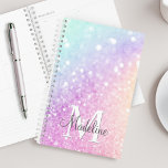 Pretty Holographic Glitter Girly Glamorous Planner<br><div class="desc">Easily personalize this elegant colorful bokeh glitter pattern with your custom details.</div>