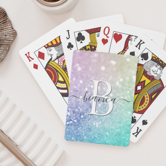 Pretty Holographic Glitter Girly Glamorous Poker Cards (Creator Uploaded)