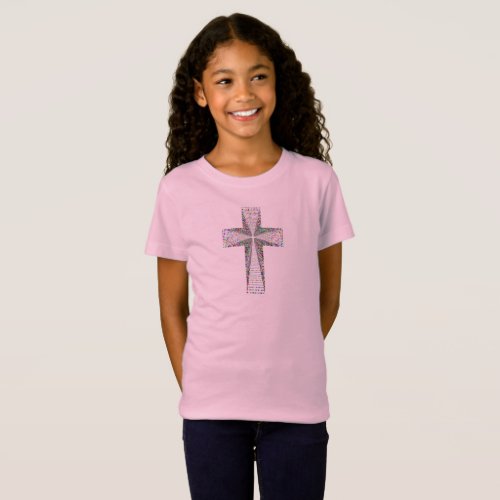 Pretty holy cross with multi_color dots design T_Shirt