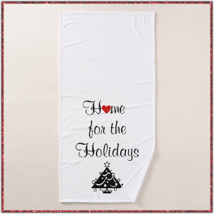 Pretty Home for the Holidays Christmas Tree Bath Towel