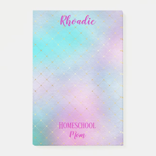Pretty Homeschool Mom Colorful Post-it Notes (Front)