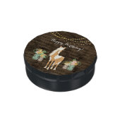 Pretty Horse and Flowers Rustic Wood Birthday Candy Tin (Side)