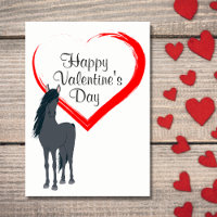 Pretty Horse and Heart Happy Valentine's Day