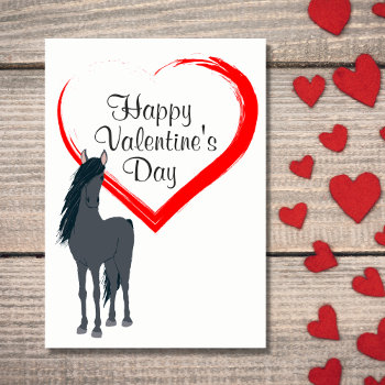 Pretty Horse And Heart Happy Valentine's Day Holiday Card by TheCutieCollection at Zazzle