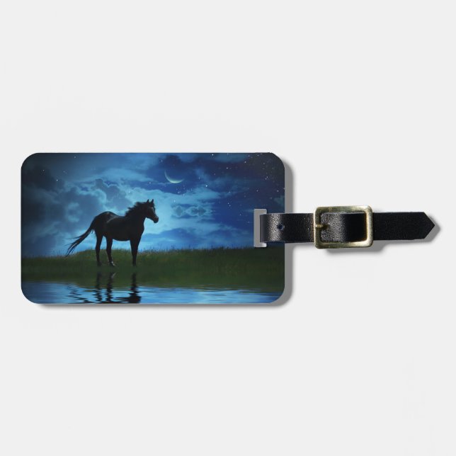 Pretty Horse and Moon  Luggage Tag (Front Horizontal)