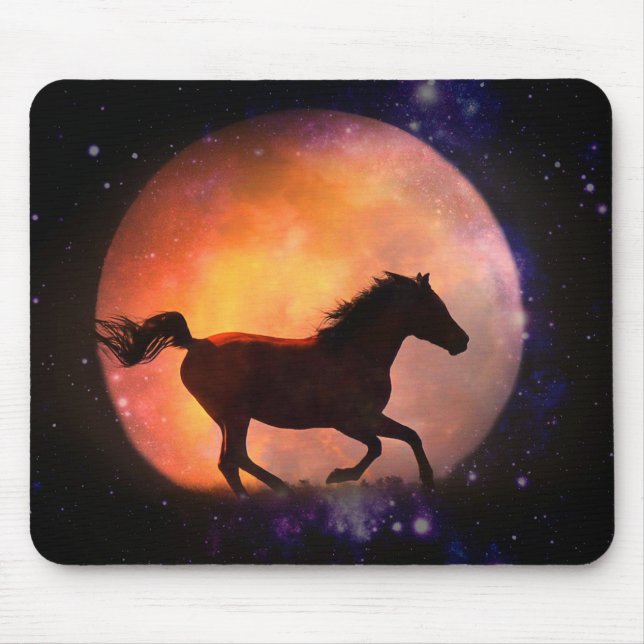 Pretty Horse and Moon Mouse Pad (Front)