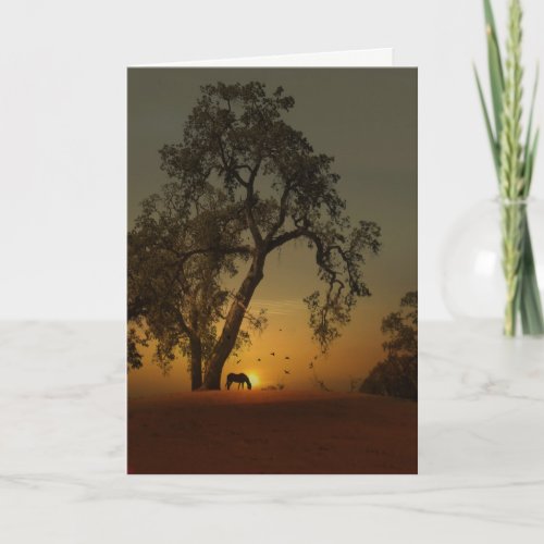 Pretty Horse and Oak Tree Thank You Card