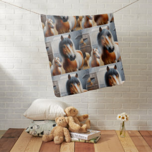 Pretty Horse and Pony Baby Blanket