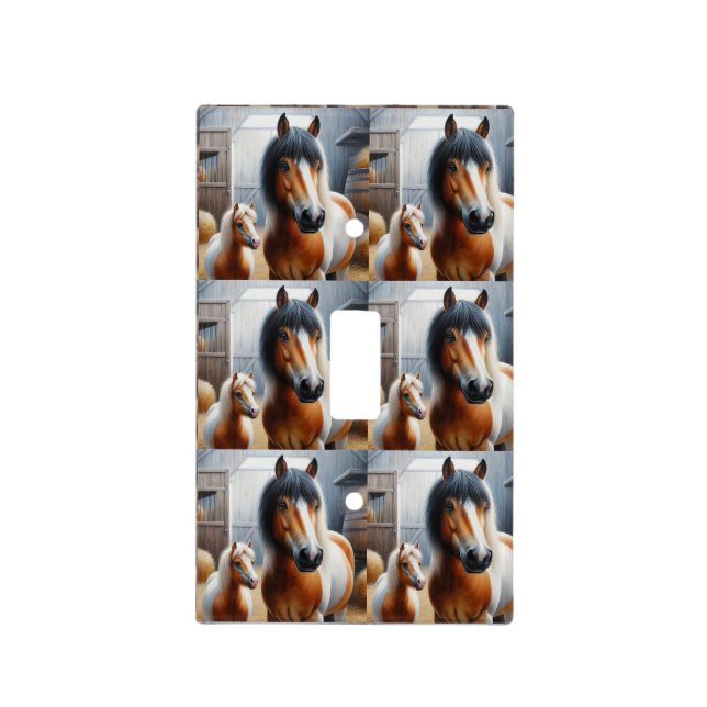 Pretty Horse and Pony Light Switch Cover (Front)