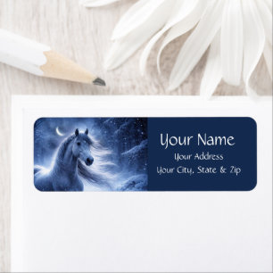 Pretty Horse in the Snow Winter Return Address Label