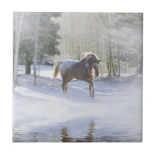 Pretty Horse in the Sun Art Tile