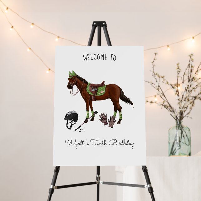 Pretty Horse Jockey Riding Birthday Party Foam Board (In Situ (Stand))