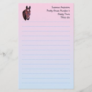 Pretty Horse Writing Paper by GillianOwenHorses at Zazzle