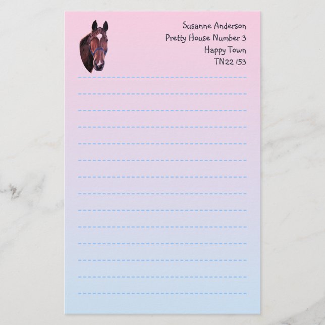 Pretty Horse Writing Paper (Front)