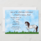 Pretty Horses, Barn and Trees Birthday Party Invitation (Back)