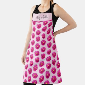 Pretty Hot Pink Daisies Custom Name