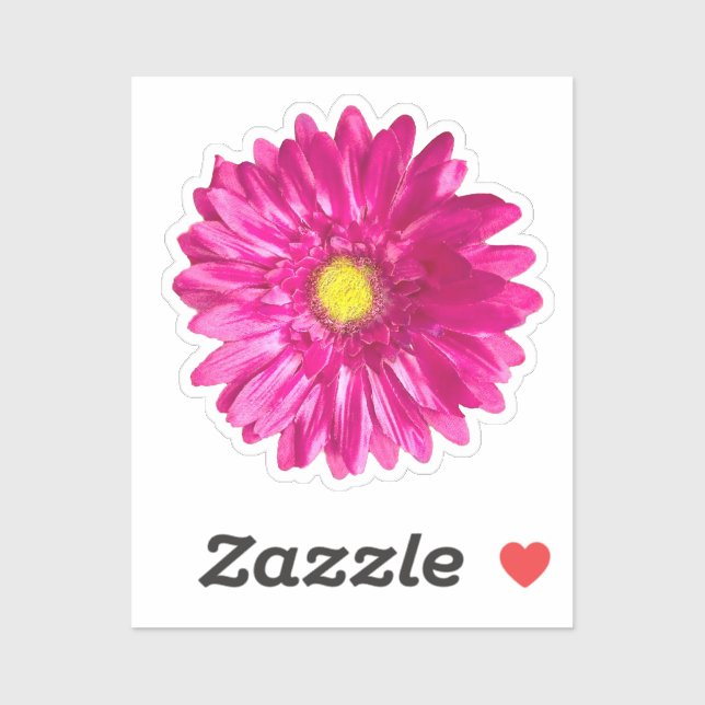 Pretty Hot Pink Daisy Flower Sticker (Sheet)
