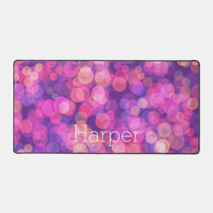 Pretty Hot Pink Floating Color Desk Mat
