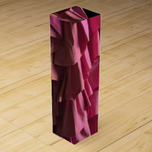 Pretty Hot Pink Glam Silk Ruffles Pattern Modern Wine Box