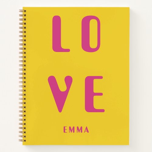 Pretty Hot Pink Love Quote  Notebook