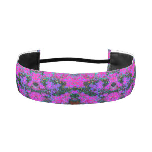 Pretty Hot Pink, Magenta and Aqua Blue Flowers Athletic Headband
