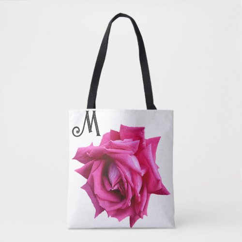 Pretty hot pink rose floral boho fashion girly  tote bag