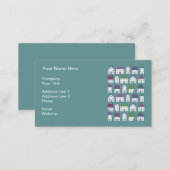 Pretty House Icons Real Estate Agent Business Card (Front/Back)