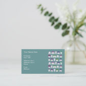 Pretty House Icons Real Estate Agent Business Card (Standing Front)