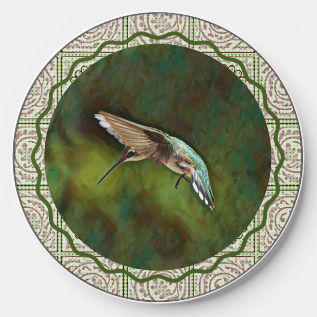 Pretty Hummingbird Art in Flight Charger (Front)