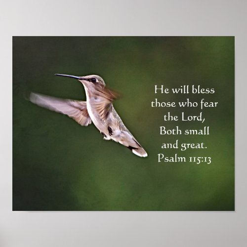 Pretty Hummingbird Bible Verse Art Print