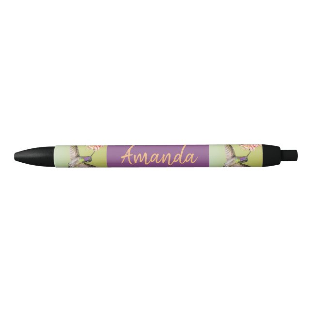 Pretty Hummingbird Flying to a Flower Short Name Pen (Front)